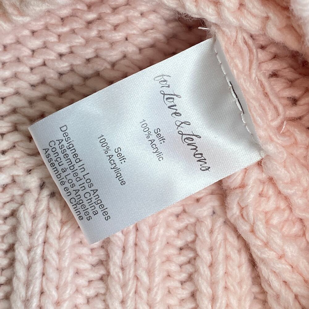 NEW For Love & Lemons Stacy Light Pink Peter Pan Eyelet Collar Sweater Size S - Picture 8 of 10